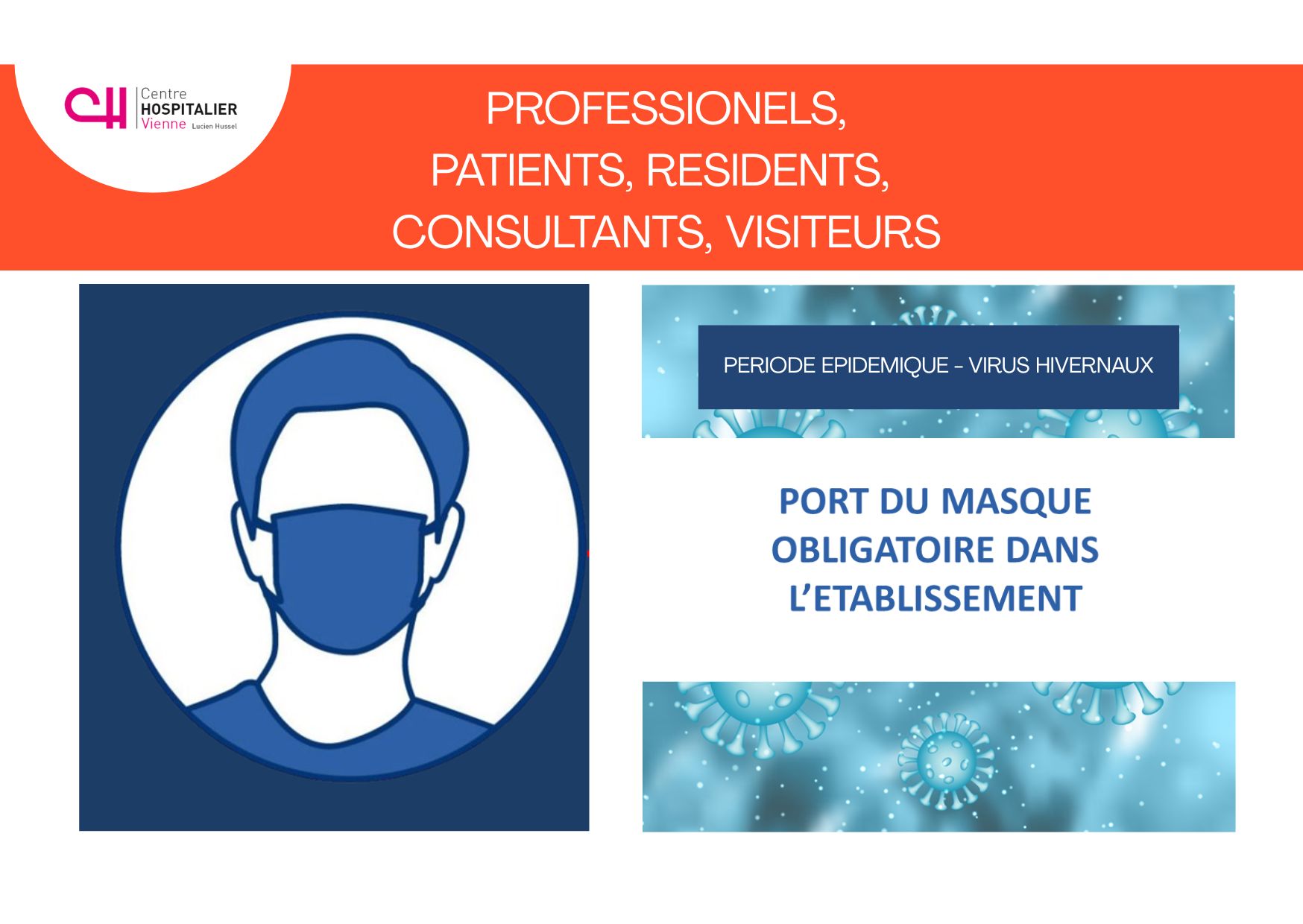 illustration Port du masque obligatoire au CH de Vienne