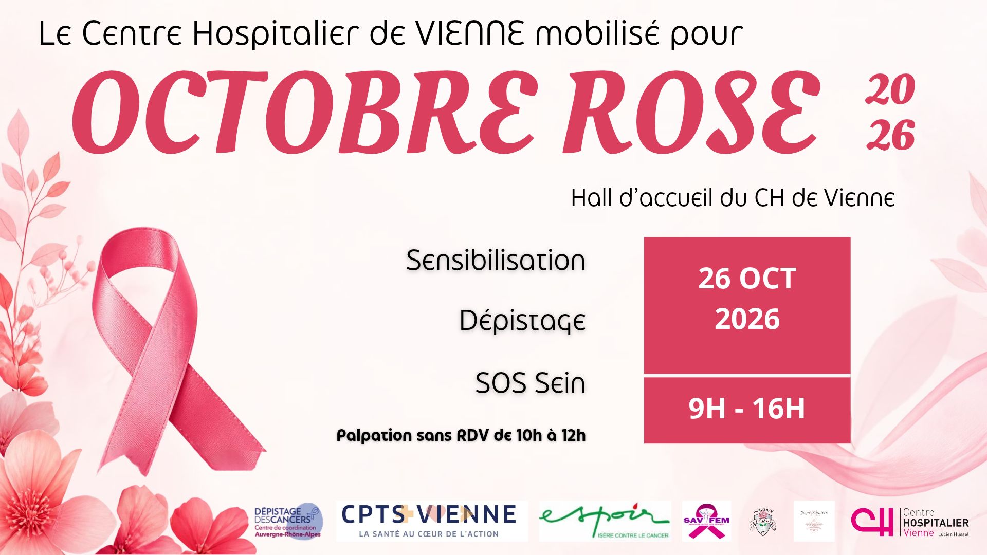 illustration Octobre Rose au CH de Vienne